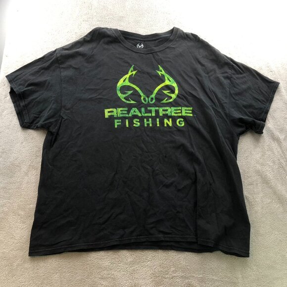 Realtree Men's T-Shirt 3xl Fishing Black Graphic Tee Short Sleeve Casual - Picture 9 of 10